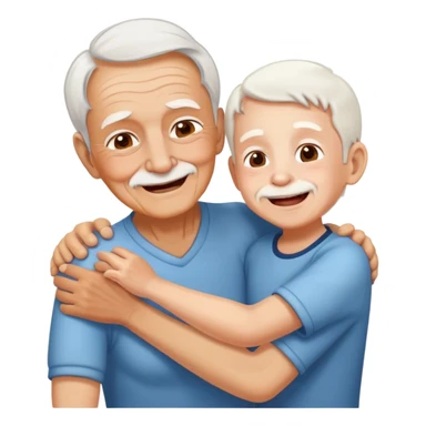 White old person tickling kid sticker