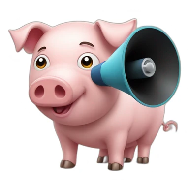 pig with loudspeaker sticker