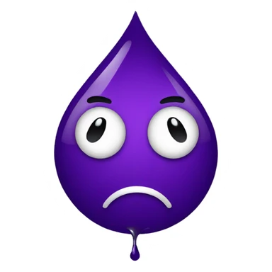 one sad emoji with a single drop coming from its eye and the teardrop is purple sticker