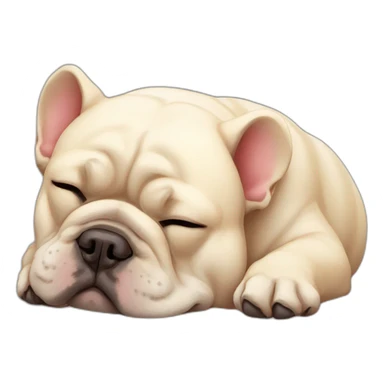 sleeping-fat-french-bulldog-brindal sticker