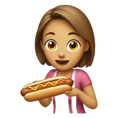 woman eating hot dog sticker