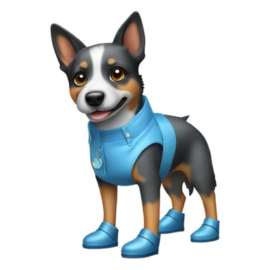 blue heeler wearing blue heels sticker
