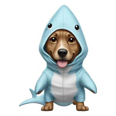 A dog in a shark onesie  sticker