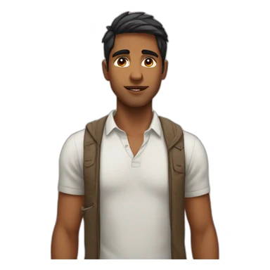 Young Indian man with no rizz sticker
