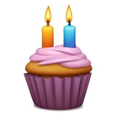 cupcake with 2 candles sticker