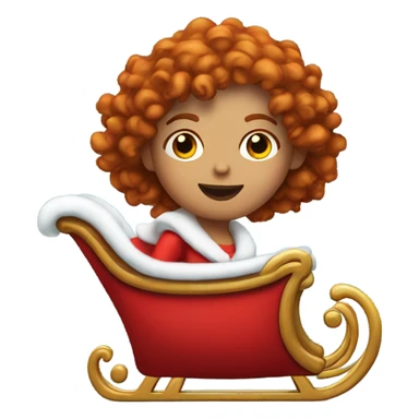 Santa’s sleigh but with a red head curly haired girl driving it sticker