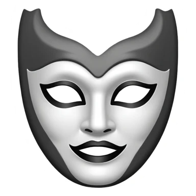 Create this emoji : 🎭 but in White and black and gray sticker