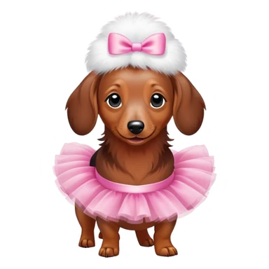 Dachshund In a pink tutu ￼ sticker