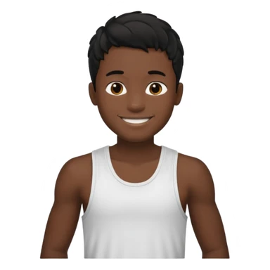 Un garçon qui a des locks noir  il sourit c’est un renoi il a un débardeur sticker