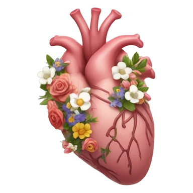 Anatomical hart with flowers sticker