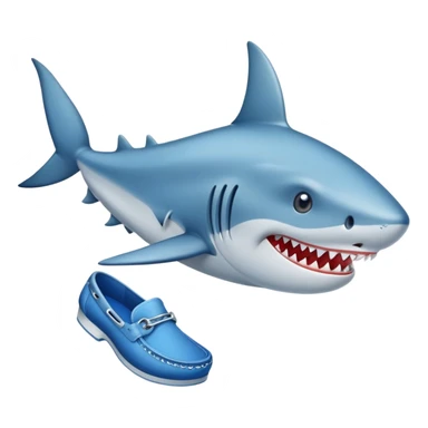 Crea a un tiburón con zapatos azules sticker