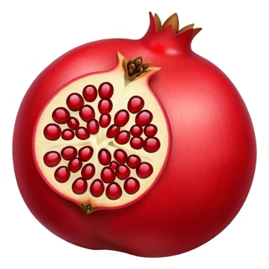 realistic pomegranate with seeds showing sticker