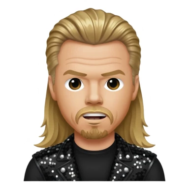 James Hetfield with long dark blonde hair, black sequin outfit  sticker