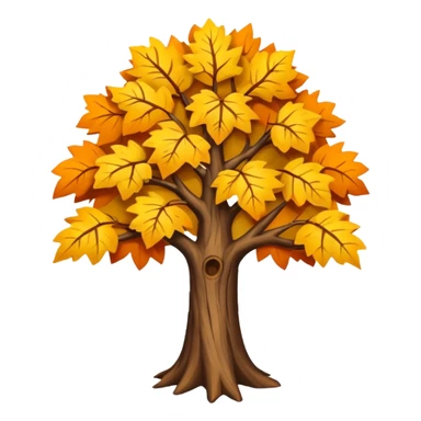 Tree with a few orange yellow and brown leaves  sticker