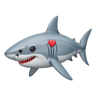 Shark with hearts in the eyes sticker