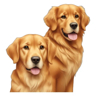 one orange cat and two golden retriever dogs sticker