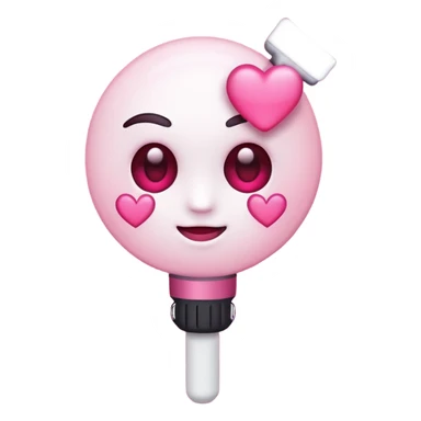 a fan emoji with heart eyes holding light stick sticker