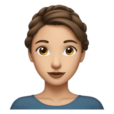 fille brune aux yeux bleu avec un chignon sticker