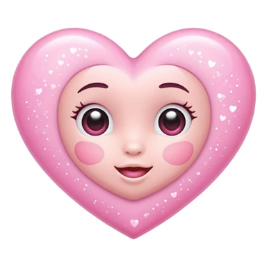 Baby pink heart with sparkle sticker