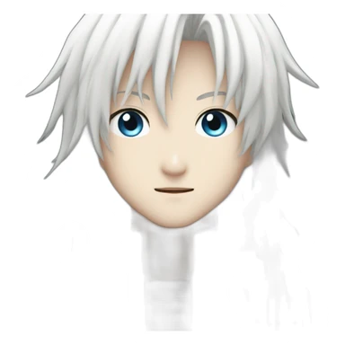 Gojo satoru with blue eyes and white long hair sticker