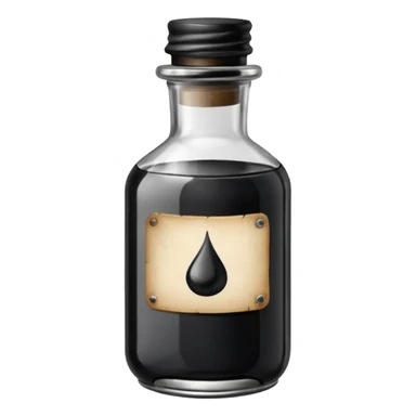 Ink bottle with label
 sticker