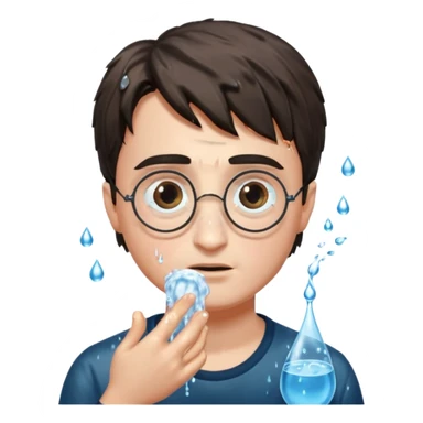 harry potter is washing his face sticker