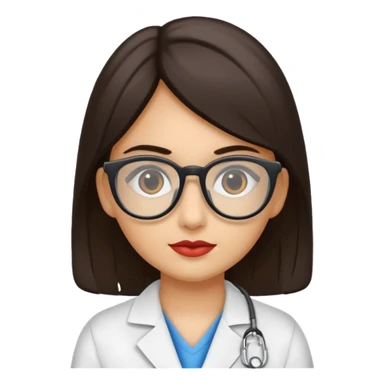 una enfermera escolar con gafas llamativas y un moño pequeño, morena sticker