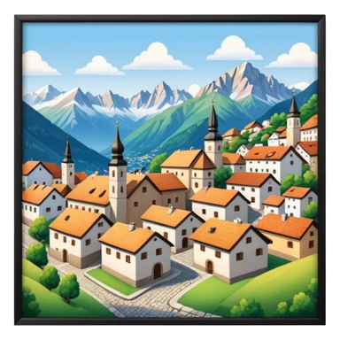austrian village sticker