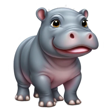 a baby pygmy hippo (moo deng)  sticker