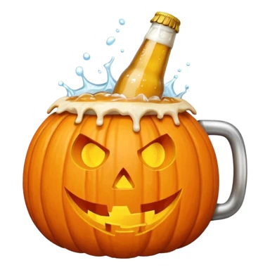 Halloween pumkin with beer sticker