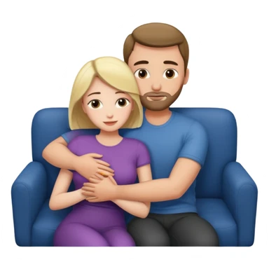 Women cuddling man on couch naked sticker