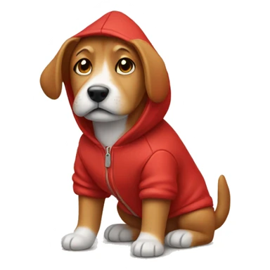Make a dog wear a little red hoodie sticker