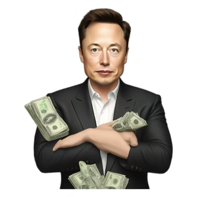 Elon musk counting money sticker