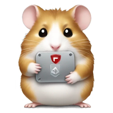 A hamster holding youtube silver play button sticker