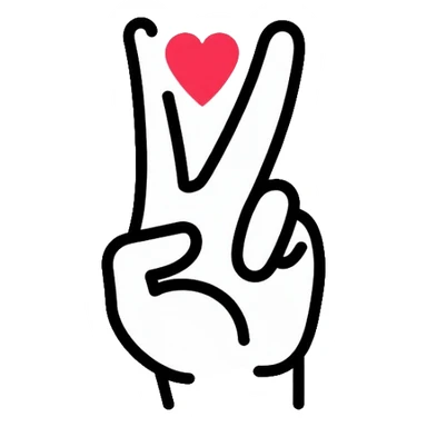 Korean finger heart gesture, hand making heart shape with thumb and index finger sticker