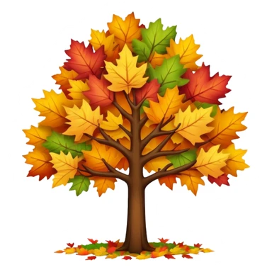 tree in the fall with colorful autumn leaves sticker