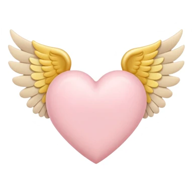 Heart with wings in soft pink, beige and yellow pastel colors sticker