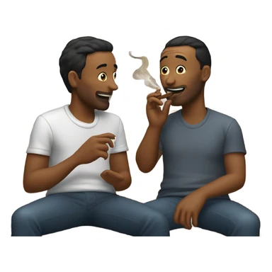 Two men sharing tobacco sticker