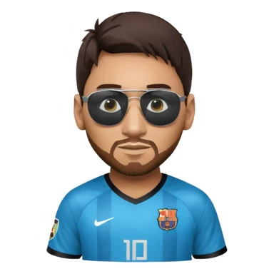 Lionel Messi wearing a Matrix-inspired costume with sunglasses sticker