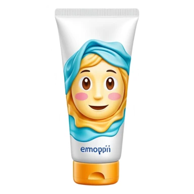 empty, crumpled, very wrinkled hand cream tube with cap on, colorful and vibrant design, looks like a beauty product sticker
