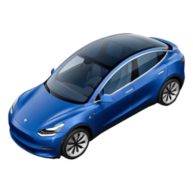A Tesla Model Y parallel parking at a curb, from above sticker