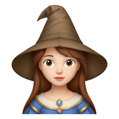Medieval princess with cone hat and brown hair sticker