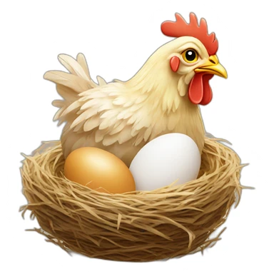 chicken on a podiumr chicken eggs in a nest sticker