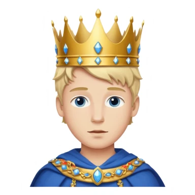 young white prince with crown,  sticker