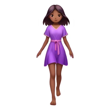 
A small figure walks across a glowing bridge, holding soft pink and purple orbs in each hand—symbolizing compassion and forgiveness. A gentle heart aura trails behind them, showing healing in motion. sticker