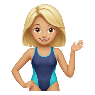 A cartoon girl in swimsuit sticker
