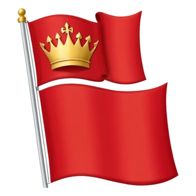 “Emoji-style red waving castle flag, flat clean lines, simple heraldic shape, no castle shown.” sticker