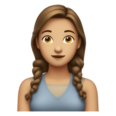 girl with brown hair with hands on neck sticker