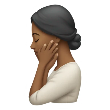 woman with hands on her neck sticker