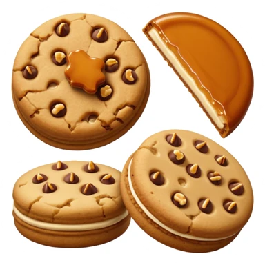 Cookis praline and hazelnut and cramel sticker